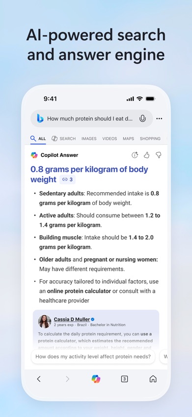 Microsoft Bing Visual Search screenshot from the App Store listing